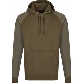 Pánská mikina Pánská kontrastní klokánka Miners Mate s třídílnou dvouvrstvou kapucí Barva: zelená olivová mikina s melírovými rukávy, Velikost: XL MY610