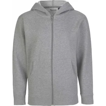 Chlapecká mikina Neutral Teplá dětská mikina s kapucí a zipem z organické bavlny Barva: Šedá, Velikost: 140/146 NE13301