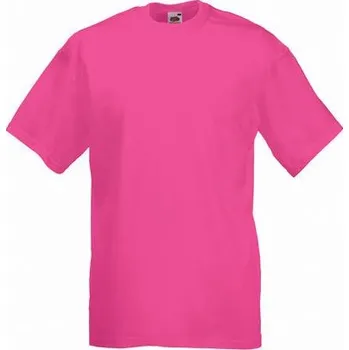 Pánské tričko Fruit of the Loom Základní pánské bavlněné tričko Valueweight T střední gramáž, 165 g/m Barva: růžová fuchsiová, Velikost: M F140