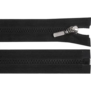 Zip Kostěný zip No 5 délka 60 cm s ozdobným jezdcem, barva 322 černá