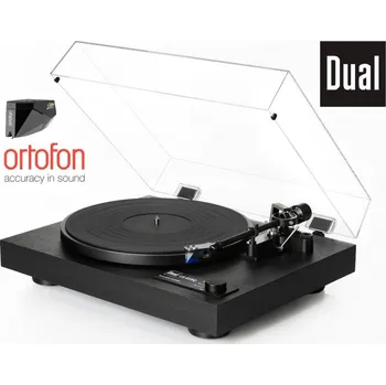 Gramofon Dual CS 618Q + Ortofon 2M BLACK Structural black (Audiofilský gramofonový přístroj pro náročné posluchače s vestavěným vypínatelným PHONO předzesilovačem a MM přenoskou Ortofon)