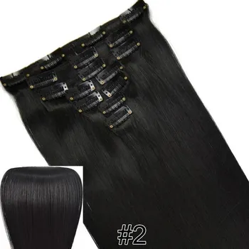 Paruka Syntetické rovné vlasy s klipsy | 55 cm - 2