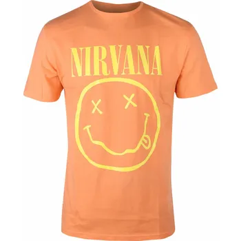 Oblečení a móda Tričko metal pánské Nirvana - Yellow Happy Face - ROCK OFF - NIRVTS04MO - S