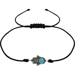 Majya Náramek černý s přívěskem HAMSA Ag/; ≤0,70 g 10587
