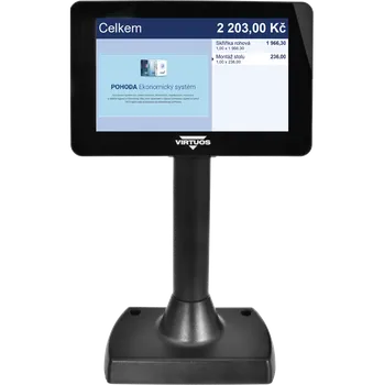 Monitor 7" LCD barevný zákaznický monitor Virtuos SD700F, USB, černý