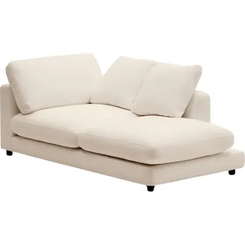 Otoman Béžová čalouněná lenoška Kave Home Gala 193 cm, pravá