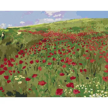 Diamondi Diamantové malování - LOUKA S MÁKY (PÁL SZINYEI MERSE) Rozměr: 40x50 cm, Rámování: vypnuté plátno na rám