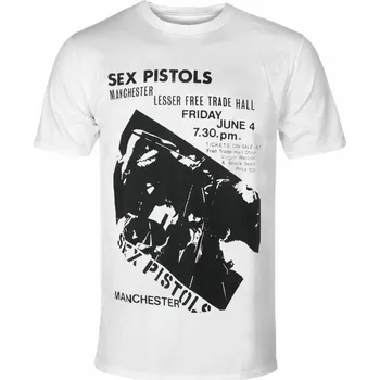 Pánské tričko Tričko metal pánské Sex Pistols - Manchester Flyer WHT - ROCK OFF - SPTS18MW - S