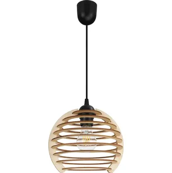 Závěsné svítidlo Timber, 1x dřevěné stínítko, lp, n