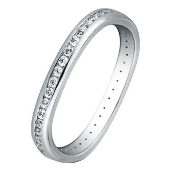 Prsten Moderní stříbrný prsten se zirkony STRP0524F