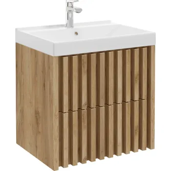 Koupelnový nábytek Koupelnová skříňka s umyvadlem SAT Delano 60x46 cm dub mat DELANO60ZDUM