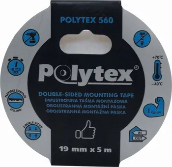 Lepicí páska Anticor Polytex 560 19 mm x 5 m bílá