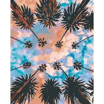 Hračka Diamondi Diamantové malování - NEBE NAD PALMAMI Rozměr: 40x50 cm, Rámování: bez rámu a bez vypnutí plátna