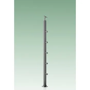 Zábradlí JAP Nerezový sloupek horní kotvení průběžný lanka Typ nerezu: AISI 304