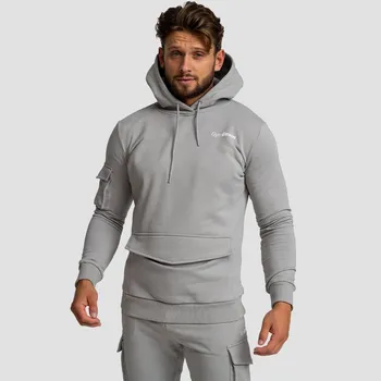 Pánská mikina GymBeam Mikina TRN Hoodie Grey XXXL