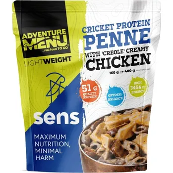 Adventure Menu AM Lightweight SENS Cvrččí proteinové penne s kuřecím masem v kreolské omáčce (400 g)