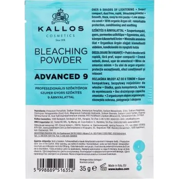 Barva na vlasy Kallos Cosmetics KJMN Advanced 9 Bleaching Powder melírovací a zesvětlující prášek 35 g pro ženy