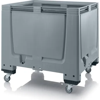 paleta Big boxy uzavřené 120 x 100 x 114 cm, 4 kolečka - Stříbrošedá - materiál: 1 A nový materiál HD-PE - MBG 1210R