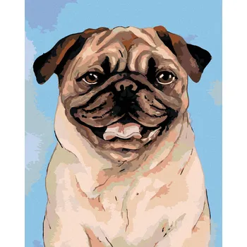 Diamondi Diamantové malování - HNĚDÝ MOPSÍK Rozměr: 40x50 cm, Rámování: bez rámu a bez vypnutí plátna