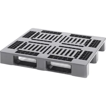 paleta Medium palety bez bezpečnostního okraje 120 x 100 x 15,2 cm, se 3 ližinami - Dopravní černá - materiál: HD-PE-R - MP 1210 OS