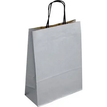 Nákupní taška Papírová taška stříbrná Toptwist 240x110x310 mm s krouceným uchem
