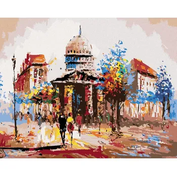 Dětské zboží Diamondi Diamantové malování - POHLED NA KRAJ BLOKU V PAŘÍŽI Rozměr: 40x50 cm, Rámování: bez rámu a bez vypnutí plátna