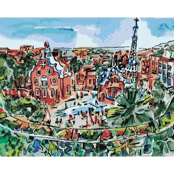 Hračka Diamondi Diamantové malování - BAREVNÁ BARCELONA Rozměr: 40x50 cm, Rámování: bez rámu a bez vypnutí plátna