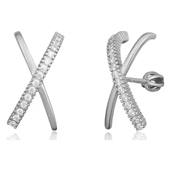 Náušnice Stříbrné náušnice s čirými zirkony STNAU1578F