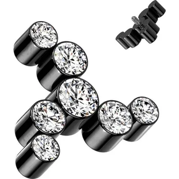 Piercing Náhradní ozdoba k dermálu TITAN, závit 1,6 mm (černá)
