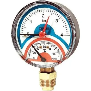 Termomanometr spodní 80mm 1/2“ 0-4 bar SITEM