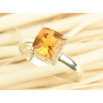 Prsten Turmalín dravit stříbrný prsten čtverec (vel. 56) Ag 925/1000 2,6g