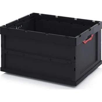 paleta ESD skládací přepravky bez víka 80 x 60 x 44,5 cm - Dopravní černá - materiál: ESD PP - ESD FB 86/445