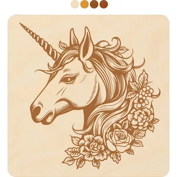 Podtácek WoodenPuzzle.cz Čtvercový dřevěný podtácek s motivem - Jednorožec Počet: sada 6 ks