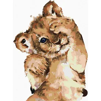 Hračka Diamondi Diamantové malování - STYDLIVÉ LVÍČE Rozměr: 40x50 cm, Rámování: bez rámu a bez vypnutí plátna