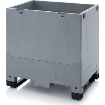 paleta Skládací velkoobjemové kontejnery 80 x 60 x 81 cm, 2 ližiny - Stříbrošedá - materiál: 1A-nový materiál - GLT 86/83K