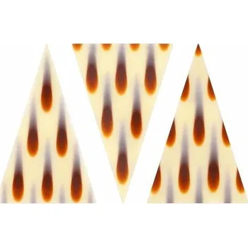Jedlá dekorace na dort Dortisimo Čokoládová dekorace Trojúhelníky bílé vzor slzy (20 ks)