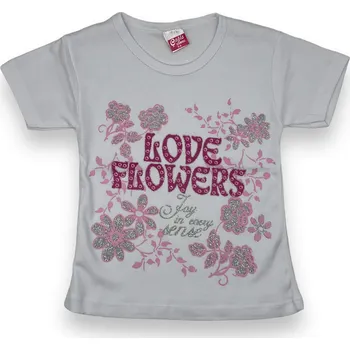 Dívčí tričko Cagla Dívčí bílé tričko s krátkým rukávem ANGELINA Barva: Bílá, Velikost: 122