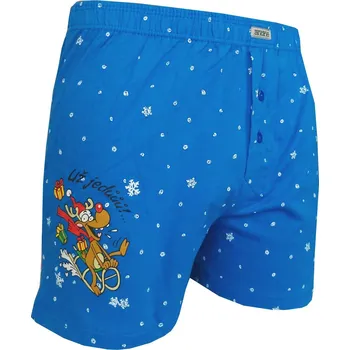 Trenýrky Andrie PS 5773 světle modré vánoční pánské trenýrky Barva: modrá světlá, Velikost: 2XL