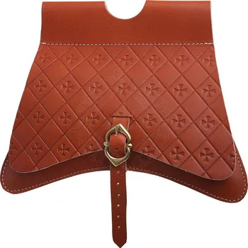 Karnevalový kostým Lord of Battles Kožená středověká opasková taška s maltézskými kříži