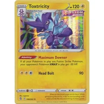 Společenská hra Pokémon karta Toxtricity 108/264 Holo - Fusion Strike
