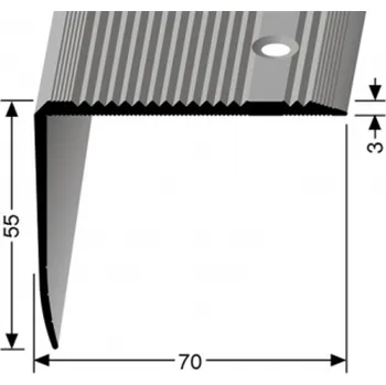 ukončovací lišta Küberit Schodová lišta protiskluzová 70x55 mm Barva: imitace nerezi F2