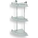 Bemeta Trojitá skleněná rohová polička s hrazdou Omega 104202152