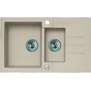 Granitový dřez Alveus ROCK 70 BÉŽOVÁ Set - různé typy baterií Dřez / Set: Dřez, Baterie: Bez baterie