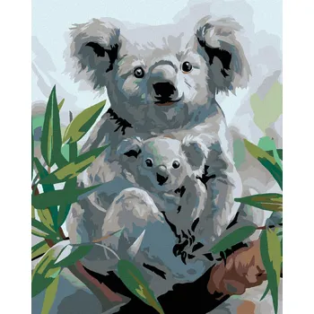 Hračka Diamondi Diamantové malování - KOALA S MLÁDĚTEM Rozměr: 40x50 cm, Rámování: bez rámu a bez vypnutí plátna