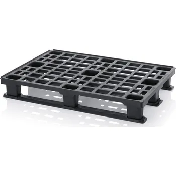 paleta ESD lehké palety s bezpečnostním okrajem 120 x 80 x 16,2 cm - Dopravní černá - materiál: ESD PP - ESD LP 1208K