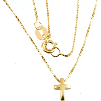 Náhrdelník ŠPERKY-NM, Zlatý dámský náhrdelník s křížkem 1029 Délka náhrdelníku: 42 cm