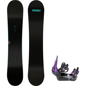 Snowboarding Snowboard komplet Raven Pure mint + vázání S230 black/violet Velikost: 150 cm, Velikost vázání: S/M