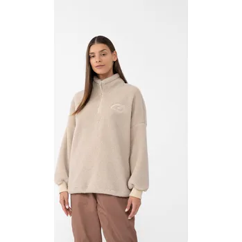 Dámská mikina 4F 4FAW23TFLEF140 BEIGE Dámská fleecová mikina US L