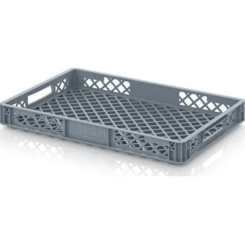 Euro přepravky přerušované 60 x 40 x 7,5 cm - Stříbrošedá - materiál: PP - EO 64/75