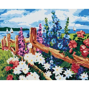 Diamondi Diamantové malování - ROZKVETLÉ KVĚTINY NA LOUCE Rozměr: 40x50 cm, Rámování: bez rámu a bez vypnutí plátna